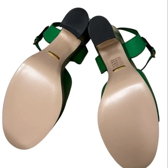 Gucci Shamarock Green Women's platform Sandal heels size 40 - Picture 5 of 6